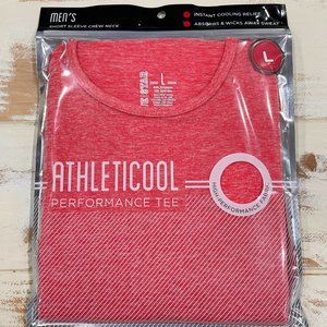 5/$20 NEW L Men's Red Athleticool Performance SS Tee-Anti-Odor
